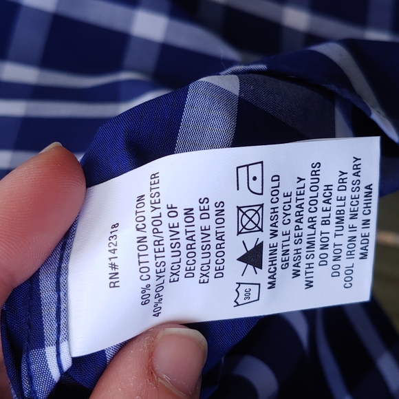 Nick Graham | Men's Blue Plaid Button Down Shirt - Picture 11 of 12